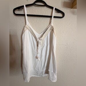 Hale Bob White Camisole with Lace Detail
